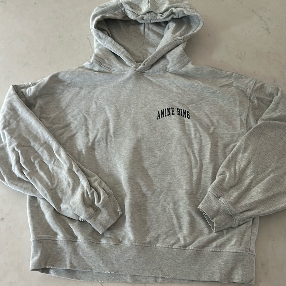 Anine Bing Alec Hoodie Heather Grey Size Small from Revolve